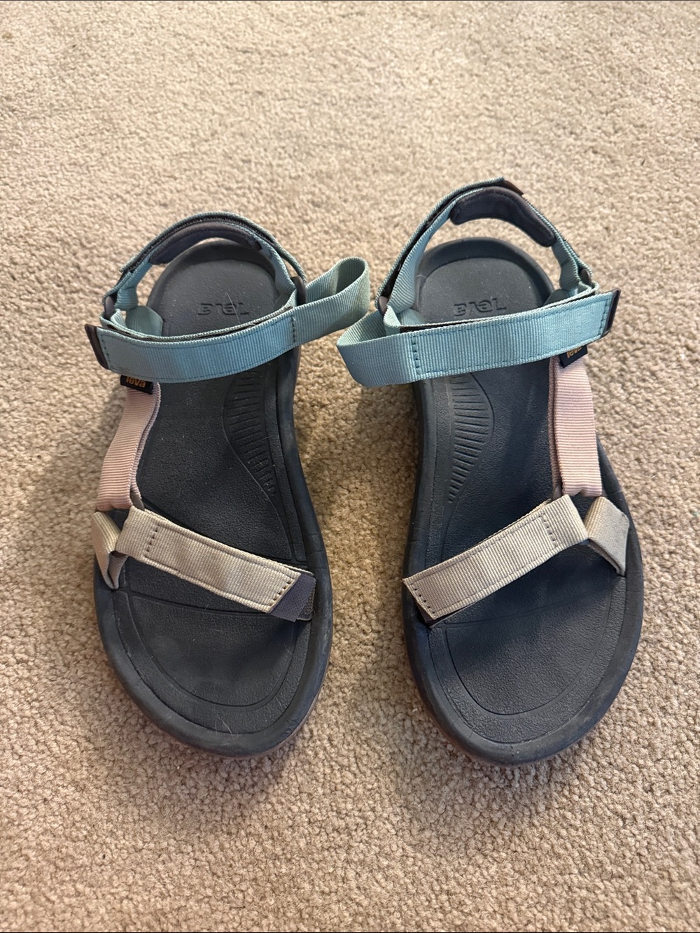 Teva Women’s Blue, Pink, and Beige Strap Sandals